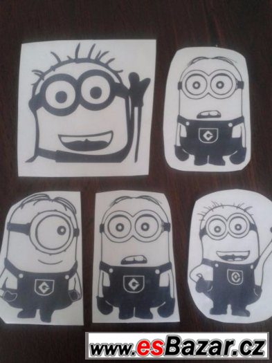 samolepka na auto mimoni, minions černý – fotografie 1