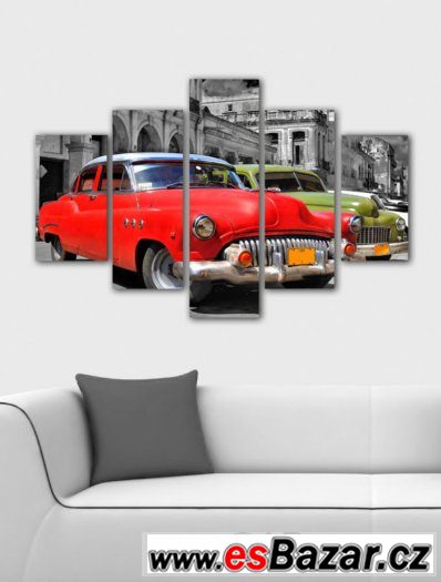 Fotoobraz, obraz - ČERVENÉ AUTO CUBA - velikost 100 x 70 cm – fotografie 1