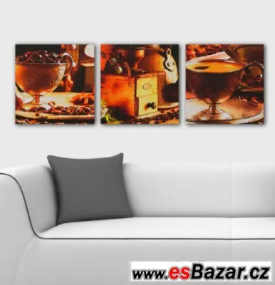 Fotoobraz, obraz - KÁVA RETRO TMAVÁ - velikost 90 x 30 cm
