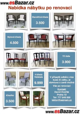 Starožitný sedací nábytek po renovaci