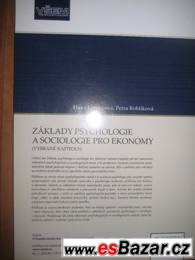 Základy psychologie a sociologie pro ekonomy, VŠEM. – fotografie 3