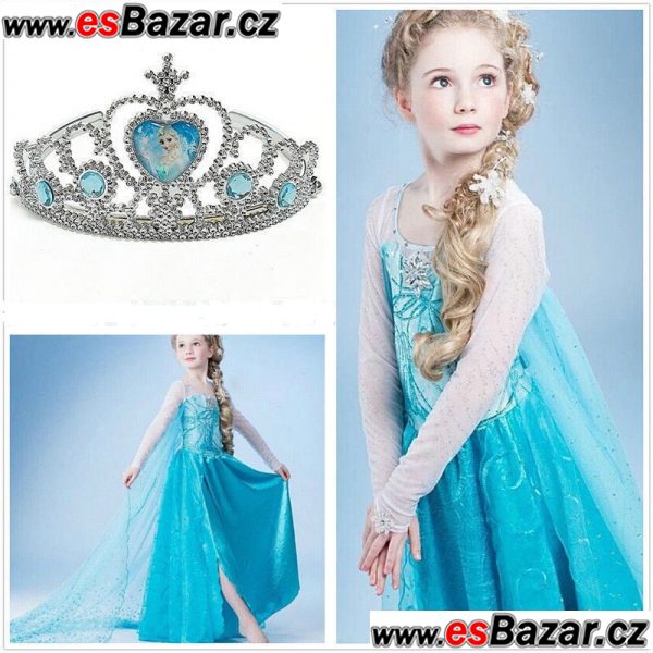 Set 2 - FROZEN-Ledové království. (šaty + korunka) - různé velikosti – fotografie 1
