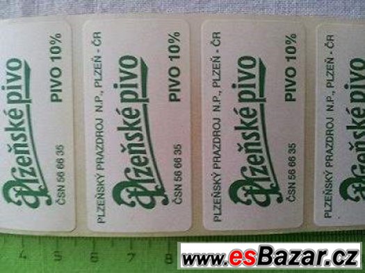 samolepky plzeňské pivo 50ks - http://mantalovzavinacseznamc – fotografie 1