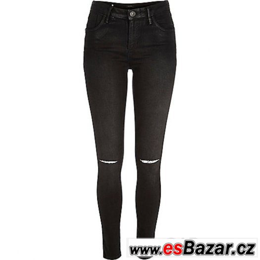 Dámské skinny jeans s dírami na kolenou – fotografie 3
