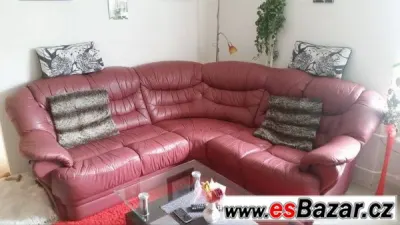 Kožená rohová sedací souprava