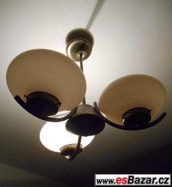Starožitný trojramenný lustr/lampa – fotografie 3