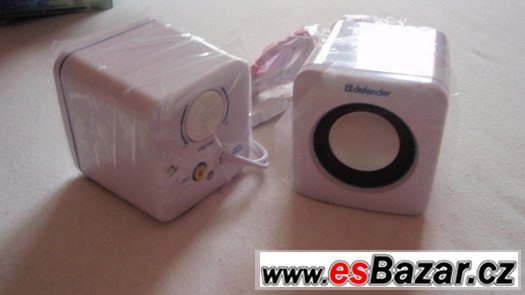 Stereo reproduktory 3,5 jack, napájení z USB bílé, nové – fotografie 2