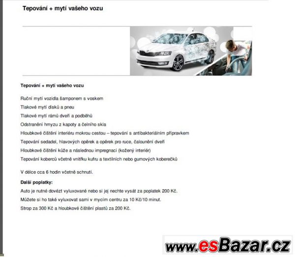  Voucher Tepování + mytí vozu – fotografie 1