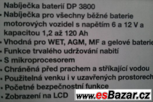 Autonabíječka intelig., 6+12V - 4A, kvalitní, plnoaut.,120Ah – fotografie 2