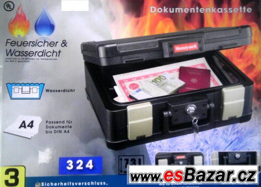 TREZOR-kufřík na A4,ohni do 840st.C a vodě 30minut odolný – fotografie 3