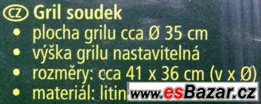 Gril kulatý 3-nohý+Gril soudek kulatý 3-nohý,nový nepoužitý – fotografie 4