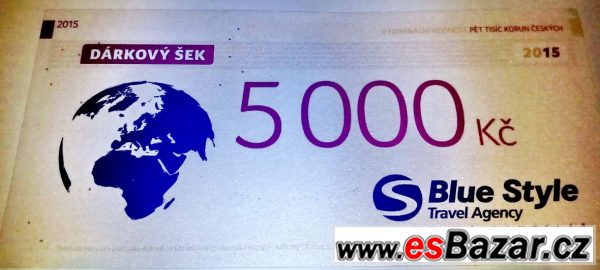 Dárkový šek od Blue Style - 5000 Kč – fotografie 1
