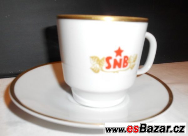 Porcelánový šálek a podšálek SNB – fotografie 3
