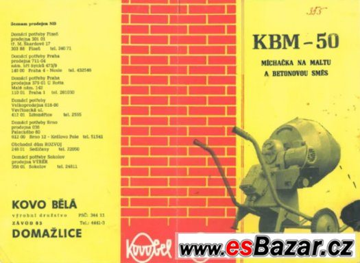 Stavební míchačka tovární výroby KMB-50 – fotografie 3