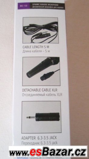 Karaoke Mikrofon kabel 5m s 3,5jack, dynamický, audio, nové – fotografie 4