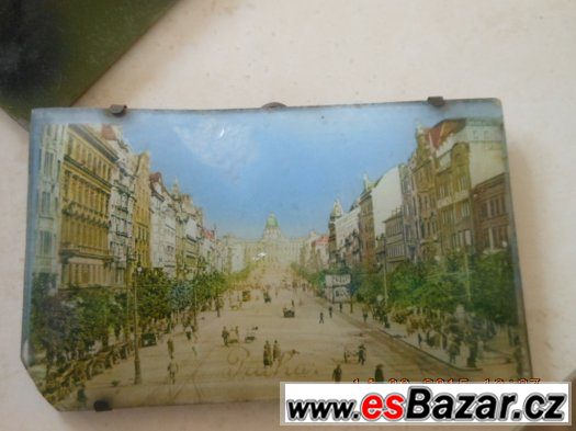 3x STARÝ 80-100LET- SKLENĚNÝ OBRÁZEK-FOTOGRAFIE,BRNO,PRAHA – fotografie 1