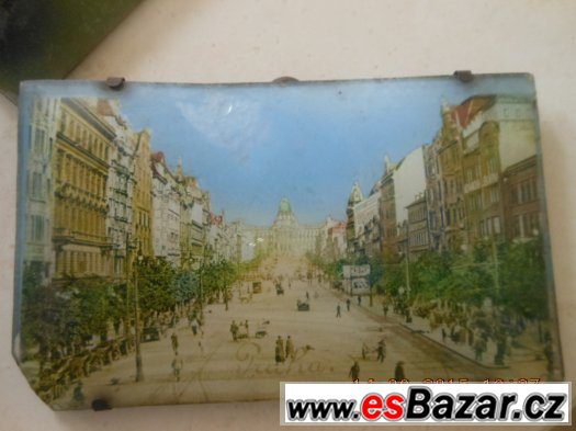 3x STARÝ 80-100LET- SKLENĚNÝ OBRÁZEK-FOTOGRAFIE,BRNO,PRAHA – fotografie 4