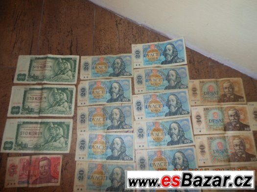 MIX STARÝCH BANKOVEK-100Kč,50Kč,20Kč,10Kč – fotografie 3