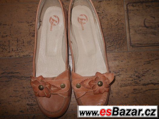 BAŤA VYCHÁZKOVÉ DÁMSKÉ BOTY-BARVA CAMEL,KŮŽE,vel.41-NOVÉ – fotografie 2