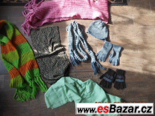 MIX ZIMNÍCH ŠÁLŮ,RUKAVIC,ČEPICE-celkem 8ks-LEVNĚ – fotografie 4