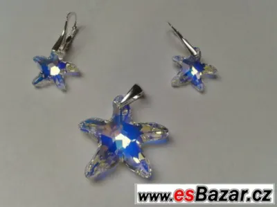 Stříbrný set se Swarovski mořskou hnězdou, nový