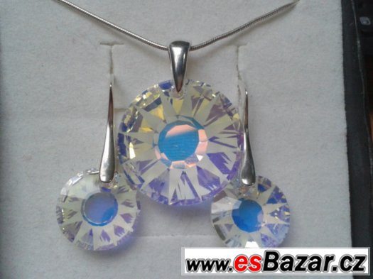 Stříbrný set se Swarovski Sun Pendant, nový – fotografie 2