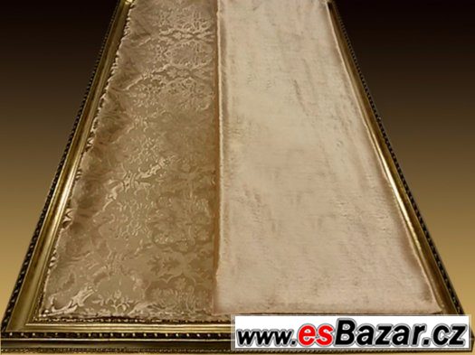ZLATÉ VELVET BAROKNÍ POLYESTER LÁTKY – fotografie 5