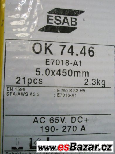 Basické elektrody na svařování  5,0x450mm – fotografie 1