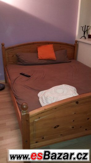 Masivní rám postele z borovice bez roštu – fotografie 4