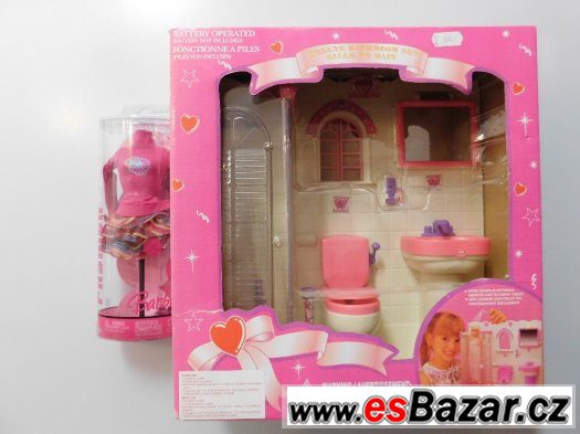 Koupelna pro panenku barbie plus obleček, nové – fotografie 1