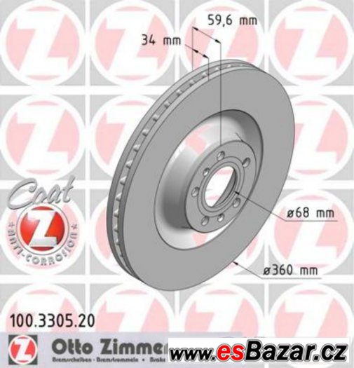 Brzdové kotouče Zimmermann 100.3305.20 – fotografie 1