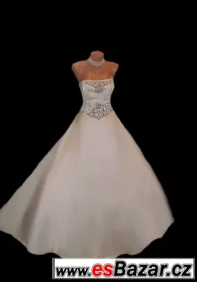 Luxusní Ivory svatební šaty s vlečkou vel.40/42