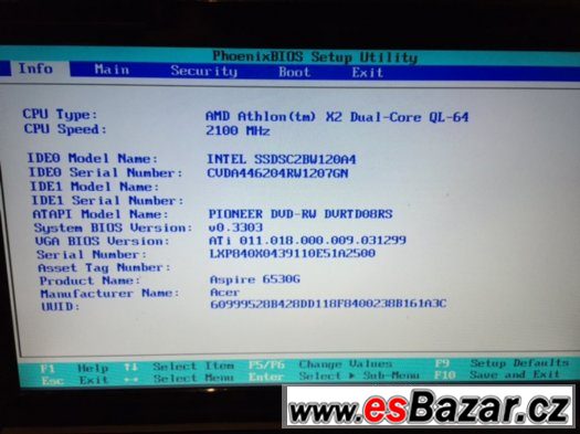 Notebook 16" ACER ASPIRE 6530G SSD DISK – fotografie 5