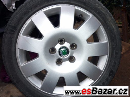 Originál sadu ALU disků 17" 5x112 ,Škoda Superb, Octavia, VW – fotografie 1