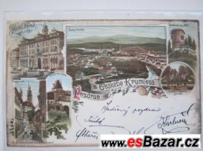 staré pohlednice pohledy Český Krumlov.Česká Lípa aj.
