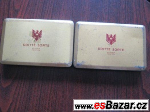 staré plechové krabičky TABÁK CIGARETY DOUTNÍKY – fotografie 5