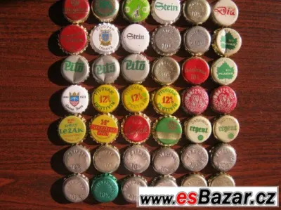 sbírka pivní zátky staré 60-70 léta