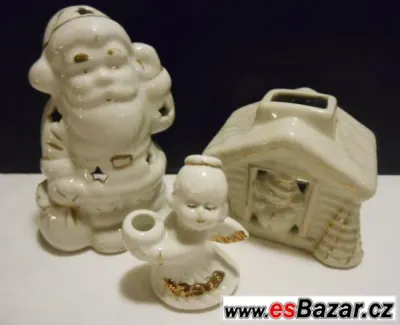Porcelánové vánoční svícny / sošky