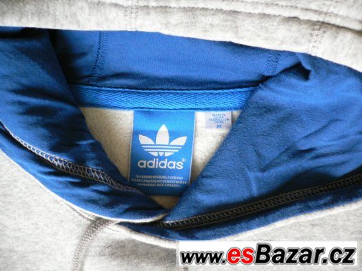 Mikina Adidas Originals, světle šedá, vel. M - nová SLEVA – fotografie 2