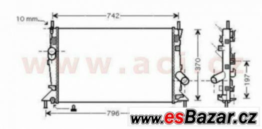 Chladič vody FORD FOCUS C-MAX MAZDA 3 1,6,2,0TDCI – fotografie 3