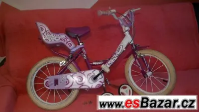 Dětské dívčí kolo vel.16" barva fialová / bílá