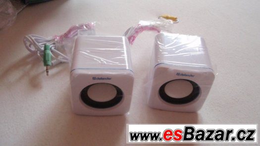 Stereo reproduktory 3,5 jack, napájení z USB bílé, nové – fotografie 1