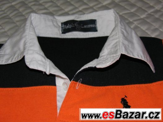 273- Ralph Lauren polotriko s dlouhým rukávem oranžovo-černé – fotografie 3