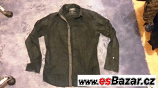Černá pánská košile SLIM FIT – fotografie 2