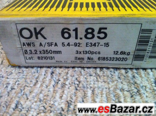 Nerezové elektrody OK 61,85 - 3,2x350mm, hmotnost 4,2kg – fotografie 3