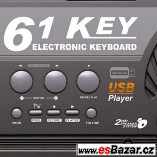 NOVÉ VELKÉ PIANO KEYBOARD-61 kláves MP3 a USB vstup+karaoke – fotografie 5