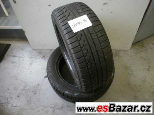 Prodám 2 x zimní pneu Continetal 225/55-16 – fotografie 1