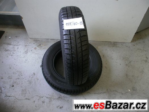 Prodám 2 x zimní pneu Kumho 155/80-13 pěkné – fotografie 1
