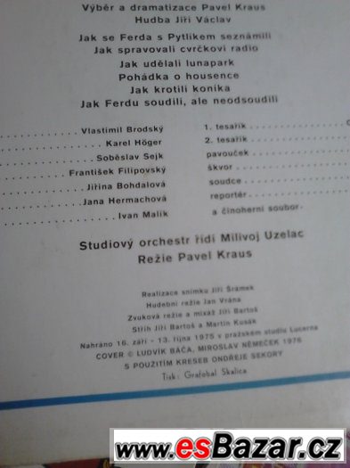 PRODÁM SBĚRATELI  LP DESKY, HURVÍNEK,RUNCAJS,KOCOUR MIKEŠ. – fotografie 4