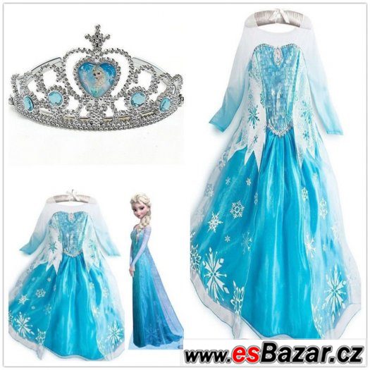 Set 1 - FROZEN-Ledové království. (šaty + korunka)-různé vel – fotografie 1